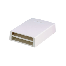 Caja de Montaje en Superficie, con Accesorio para Resguardo de Fibra Óptica, para 12 Módulos Mini-Com, Color Blanco