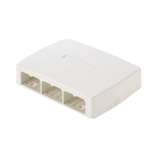 Caja de Montaje en Superficie, Para 6 Módulos Mini-Com, Color Blanco Caja de Montaje en Superficie, Para 6 Módulos Mini-Com, Color Blanco