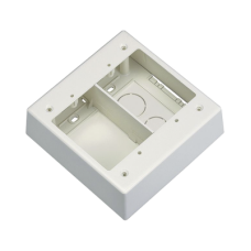 Caja de Pared Superficial Doble, Con Divisor, Uso Universal con Placas de Pared, Color Blanco Mate