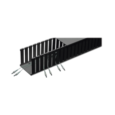 Canaleta Ranurada de PVC sin Tapa, Fiber-Duct™, 4 in de Ancho, 4 in de Alto y 1828.8 mm de Largo, Color Negro