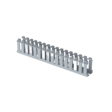 Canaleta Ranurada de PVC sinTapa, Tipo F, 23.6 mm de Ancho, 39.9 mm de Alto y 1.8 m de Largo, Color Gris