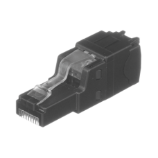 Plug RJ45 UTP, Instalación Recta, Terminación en Campo Certificable, Compatible con Cat5e, Cat6 y Cat6A, Color Negro