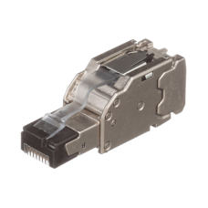 Plug RJ45 Blindado, Instalación Recta, Terminación en Campo Certificable, Compatible con Cat5e, Cat6 y Cat6A, Color Plata