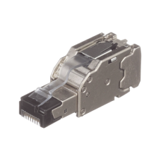 Plug RJ45 Blindado, Instalación Recta, Terminación en Campo Certificable, Compatible con Cat5e, Cat6 y Cat6A, Color Plata, Paquete de 10 Piezas