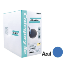 Bobina de Cable UTP 305 Metros (1000 Pies) de Cobre, NetKey, Azul, Categoría 5e (24 AWG), PVC (CM), de 4 Pares
