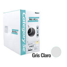 Bobina de Cable UTP 305 Metros (1000 Pies) de Cobre, NetKey, Gris Claro, Categoría 5e (24 AWG), Riser (CMR), de 4 Pares