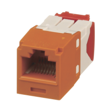 Conector Jack RJ45 Estilo TG, Mini-Com, Categoría 5e, de 8 Posiciones y 8 Cables, Color Naranja Conector Jack RJ45 Estilo TG, Mini-Com, Categoría 5e, de 8 Posiciones y 8 Cables, Color Naranja