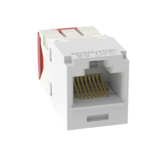 Conector Jack RJ45 Estilo TG, Mini-Com, Categoría 5e, de 8 Posiciones y 8 Cables, Color Blanco Conector Jack RJ45 Estilo TG, Mini-Com, Categoría 5e, de 8 Posiciones y 8 Cables, Color Blanco