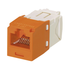 Conector Jack RJ45 Estilo TG, Mini-Com, Categoría 6, de 8 Posiciones y 8 Cables, Color Naranja
