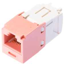 Conector Jack RJ45 Estilo TG, Mini-Com, Categoría 6, de 8 Posiciones y 8 Cables, Color Rosa