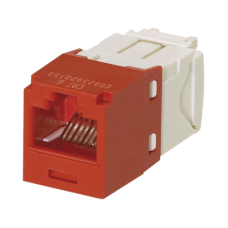 Conector Jack RJ45 Estilo TG, Mini-Com, Categoría 6, de 8 Posiciones y 8 Cables, Color Rojo