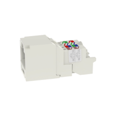 Conector Jack RJ45 Estilo TP, Mini-Com, Categoría 6, de 8 Posiciones y 8 Cables, Color Blanco Mate