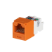 Conector Jack RJ45 Estilo TP, Mini-Com, Categoría 6, de 8 Posiciones y 8 Cables, Color Naranja