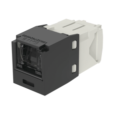 Conector Jack RJ45 Estilo TG con Ventana, Mini-Com, Categoría 6, de 8 Posiciones y 8 Cables, Color Negro Conector Jack RJ45 Estilo TG con Ventana, Mini-Com, Categoría 6, de 8 Posiciones y 8 Cables, Color Negro