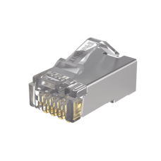 Plug RJ45 Cat5e Blindado, Para Cable UTP de Calibres 24-26 AWG, Chapado en Oro de 50 Micras, Paquete de 100 Piezas