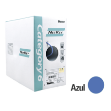 Bobina de Cable UTP 305 Metros (1000 Pies) de Cobre, NetKey, Azul, Categoría 6 (24 AWG), 1000Mbps, Riser (CMR), de 4 Pares