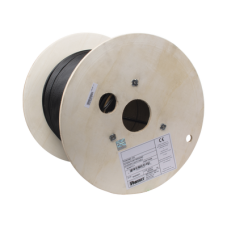 Bobina de Cable UTP de 4 Pares, PanNet, Para Exterior con Gel, Cat6 (23 AWG), Industrial para Climas Extremos, Color Negro, 305 Metros (1000 Pies)