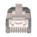 Plug RJ45 Cat6A Blindado, Para Cable Calibre 23-24 AWG, Chapado en Oro de 50 Micras, Paquete de 100 Piezas
