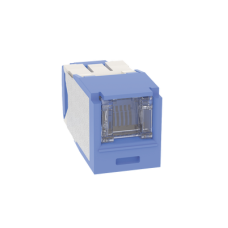 Conector Jack RJ45 Estilo TG con Ventana, Mini-Com, Categoría 6A, de 8 Posiciones y 8 Cables, Color Azul