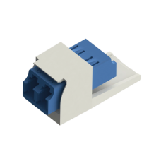 Módulo Acoplador LC Duplex, para Fibra Óptica Monomodo OS1/OS2, Tipo Mini-Com, Color Blanco Mate Módulo Acoplador LC Duplex, para Fibra Óptica Monomodo OS1/OS2, Tipo Mini-Com, Color Blanco Mate