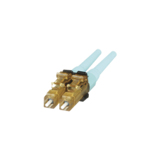 Conector de Fibra Óptica LC Duplex OptiCam, Multimodo 50/125 OM3/OM4, Pre-pulido, Color Aqua