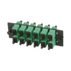 Placa Acopladora de Fibra Optica FAP, Con 12 Conectores SC/APC (12 Fibras), Para Fibra Monomodo OS1/OS2, Color Verde