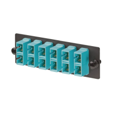 Placa Acopladora de Fibra Optica FAP, Con 6 Conectores SC Duplex (12 Fibras), Para Fibra Multimodo OM3/OM4, Color Aqua Placa Acopladora de Fibra Optica FAP, Con 6 Conectores SC Duplex (12 Fibras), Para Fibra Multimodo OM3/OM4, Color Aqua