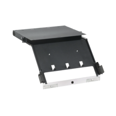 Panel de Distribución de Fibra Óptica, Acepta 4 Placas FAP o FMP, Bandeja Deslizable e Inclinable Hacia Abajo, Hasta 96 Fibras, Color Negro, 1UR