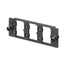 Placa Modular FAP de 6 Puertos Mini-Com, Acepta Módulos de Fibra Óptica, Cobre o Audio y Video, Color Negro