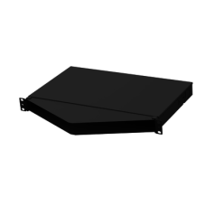 Panel de Distribución de Fibra Óptica, Acepta 4 Casetes QuickNet o Placas FAP/FMP con Panel CFAPPBL1A (No Incluido), Bandeja Fija, Angulado, Hasta 96 Fibras, Color Negro, 1UR