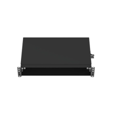 Panel de Distribución de Fibra Óptica, Acepta 8 Casetes QuickNet o Placas FAP/FMP con Panel CFAPPBL2 (No Incluido), Bandeja Fija, Hasta 192 Fibras, Color Negro, 2UR
