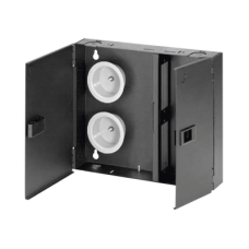 Caja de Conexión de Fibra Óptica, Para Montaje en Pared, Acepta 2 Placas FAP o FMP, Hasta 48 Fibras, Color Negro
