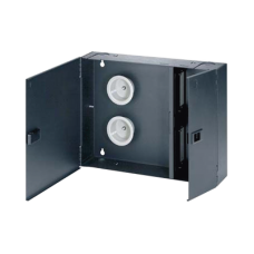 Caja de Conexión de Fibra Óptica, Para Montaje en Pared, Acepta 4 Placas Acopladoras FAP o FMP, Hasta 96 Fibras, Color Negro