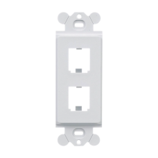 Marco de Módulo Dúplex, Para Placas Frontales Estándar GFCI, Acepta 2 Módulos Mini-Com, Color Blanco