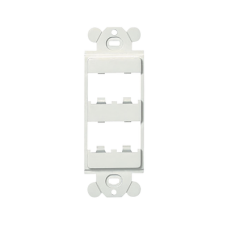Marco de Módulo Dúplex, Para Placas Frontales Estándar GFCI, Acepta 4 Módulos Mini-Com, Color Blanco