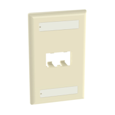 Placa de Pared Vertical Clásica, Salida Para 2 Puertos Mini-Com, Con Espacios Para Etiquetas, Color Marfil Placa de Pared Vertical Clásica, Salida Para 2 Puertos Mini-Com, Con Espacios Para Etiquetas, Color Marfil
