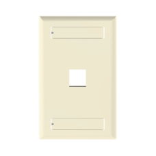 Placa de Pared Vertical, Salida Para 1 Puerto Keystone, Con Espacios Para Etiquetas, Color Marfil Placa de Pared Vertical, Salida Para 1 Puerto Keystone, Con Espacios Para Etiquetas, Color Marfil