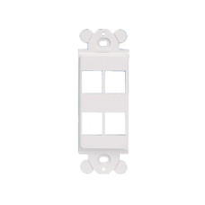 Marco de Módulo Dúplex, Para Placas Frontales Estándar GFCI, Acepta 4 Módulos Keystone, Color Blanco Mate