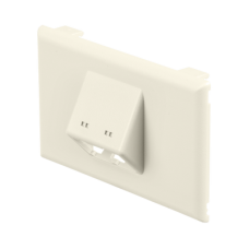 Placa de Pared Horizontal T70, Salida Para 2 Puertos Mini-Com, Con Espacios Para Etiquetas, Color Blanco Mate Placa de Pared Horizontal T70, Salida Para 2 Puertos Mini-Com, Con Espacios Para Etiquetas, Color Blanco Mate