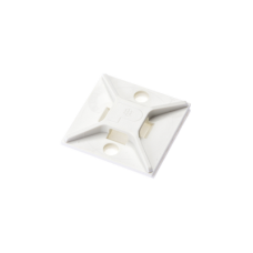 Montaje-Sujetador Para Cable de 4 Vías, con Adhesivo, 25.4 x 25.4mm (1in x 1in), Color Blanco, Uso en Interior, 1 pieza