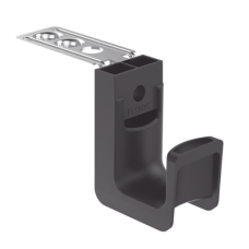 Sujetador STRONGHOLD tipo J (J-Hook), Con Soporte para Montaje en Techo, Para 8 Cables Cat6, Nylon 6.6, Color Negro, Paquete de 50 Piezas