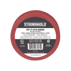 Cinta Eléctrica STRONGHOLD para Aislar, de PVC, Uso General Reparación y Mantenimiento, Grosor de 0.18mm (7 mil), Ancho de 19mm, y 20.12m de Largo, Color Rojo Cinta Eléctrica STRONGHOLD para Aislar, de PVC, Uso General Reparación y Mantenimiento, Grosor de 0.18mm (7 mil), Ancho de 19mm, y 20.12m de Largo, Color Rojo