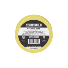 Cinta Eléctrica STRONGHOLD para Aislar, de PVC, Uso General Reparación y Mantenimiento, Grosor de 0.18mm (7 mil), Ancho de 19mm, y 20.12m de Largo, Color Amarillo Cinta Eléctrica STRONGHOLD para Aislar, de PVC, Uso General Reparación y Mantenimiento, Grosor de 0.18mm (7 mil), Ancho de 19mm, y 20.12m de Largo, Color Amarillo