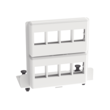 Patch Panel de 8 Puertos Keystone, Para Uso con Gabinetes Multipropósito, de Instalación a Presión, Color Blanco