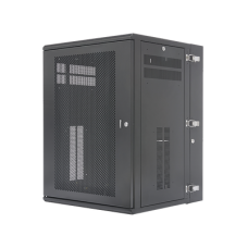 Gabinete PanZone de Montaje en Pared, de 19in, Puerta Ventilada, 18 UR, 635mm de Profundidad, Color Negro