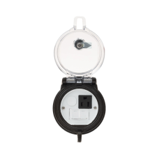 Dispositivo Circular de Puertos de Acceso a Datos, Con Dos Espacios Para Módulos Mini-Com y Un Receptáculo NEMA 5-15R, Protección IP66, de 3