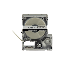 Casete de Etiquetas de Poliolefina de Cinta Continua, Tubo Termocontráctil, 8.6 mm (0.34 Pulgadas) de Ancho y 2.4 Metros (7.87 Pies) de Largo, Para Cables de 1.5 a 4.8 mm (18-12 AWG) de Diámetro, Color Blanco