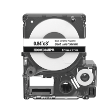 Casete de Etiquetas de Poliolefina de Cinta Continua, Tubo Termocontráctil, 21.3 mm (0.84 pulgadas) de Ancho y 2.4 metros (7.87 pies) de Largo, Para Cables de 4.3 a 12.7 mm (8-1 AWG) de Diámetro, Color Blanco Casete de Etiquetas de Poliolefina de Cinta Continua, Tubo Termocontráctil, 21.3 mm (0.84 pulgadas) de Ancho y 2.4 metros (7.87 pies) de Largo, Para Cables de 4.3 a 12.7 mm (8-1 AWG) de Diámetro, Color Blanco