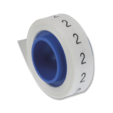 Rollo de Etiquetas Marcadoras, Pre-Impresos con el Número 2, de 2.4 Metros (7.87 Pies), Color Blanco