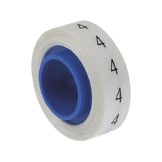 Rollo de Etiquetas Marcadoras, Pre-Impresos con el Número 4, de 2.4 Metros (7.87 Pies), Color Blanco